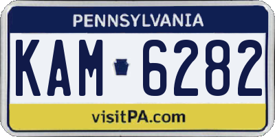 PA license plate KAM6282