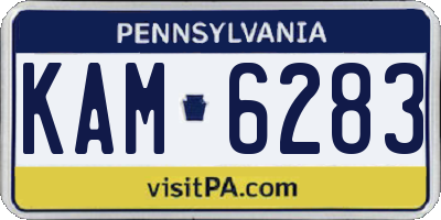 PA license plate KAM6283