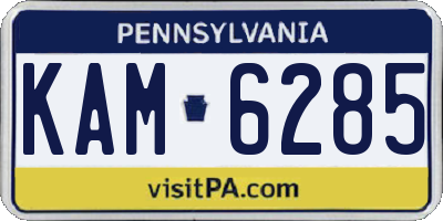 PA license plate KAM6285