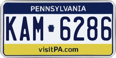 PA license plate KAM6286