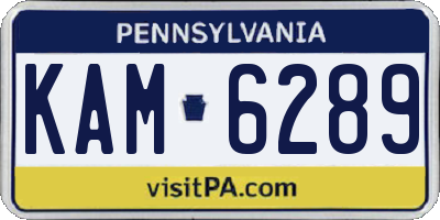 PA license plate KAM6289