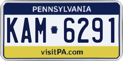 PA license plate KAM6291
