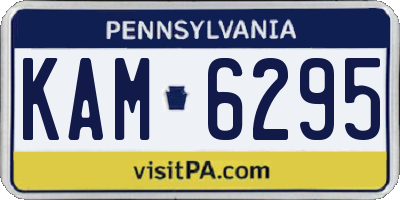 PA license plate KAM6295
