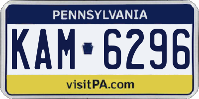 PA license plate KAM6296
