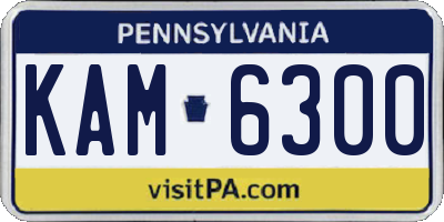PA license plate KAM6300