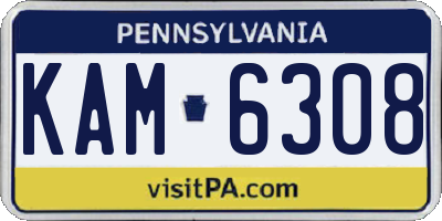 PA license plate KAM6308