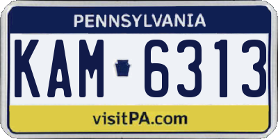 PA license plate KAM6313
