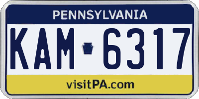 PA license plate KAM6317