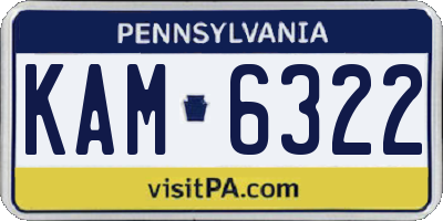 PA license plate KAM6322