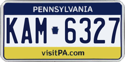 PA license plate KAM6327