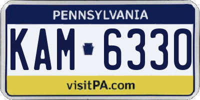 PA license plate KAM6330