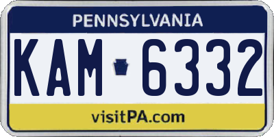 PA license plate KAM6332