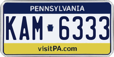 PA license plate KAM6333