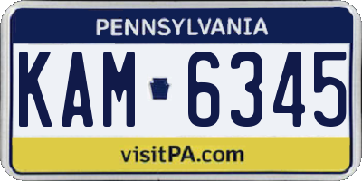 PA license plate KAM6345