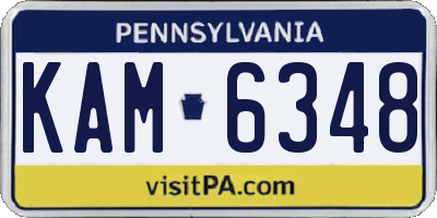 PA license plate KAM6348