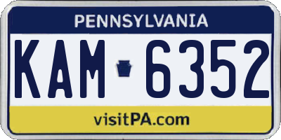PA license plate KAM6352