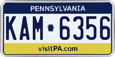 PA license plate KAM6356