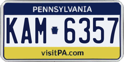 PA license plate KAM6357