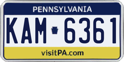 PA license plate KAM6361