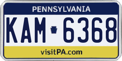 PA license plate KAM6368