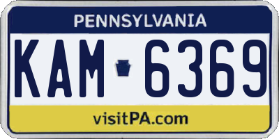 PA license plate KAM6369