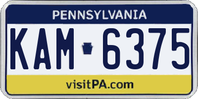 PA license plate KAM6375