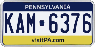 PA license plate KAM6376
