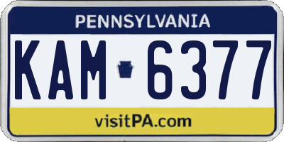 PA license plate KAM6377