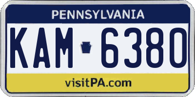 PA license plate KAM6380