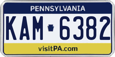 PA license plate KAM6382