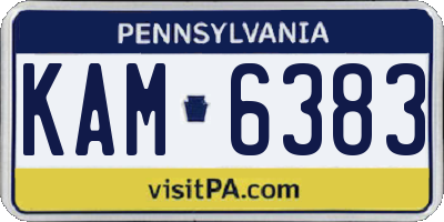 PA license plate KAM6383