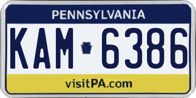 PA license plate KAM6386