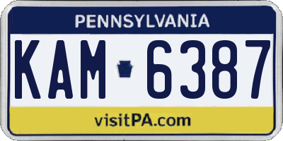 PA license plate KAM6387