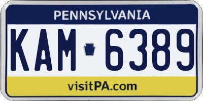PA license plate KAM6389