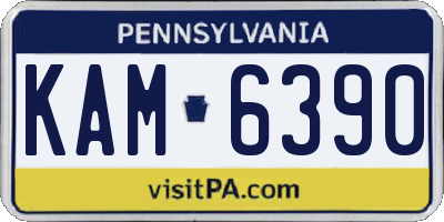 PA license plate KAM6390