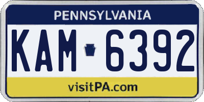 PA license plate KAM6392