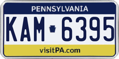 PA license plate KAM6395