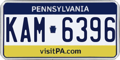 PA license plate KAM6396
