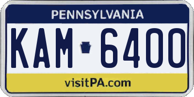 PA license plate KAM6400
