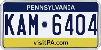 PA license plate KAM6404