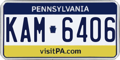 PA license plate KAM6406