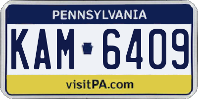 PA license plate KAM6409