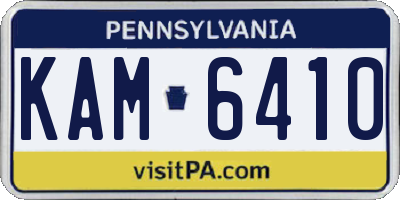PA license plate KAM6410