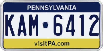 PA license plate KAM6412