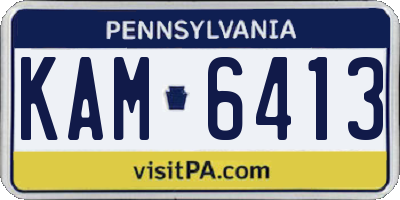 PA license plate KAM6413