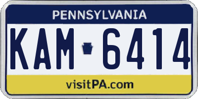 PA license plate KAM6414