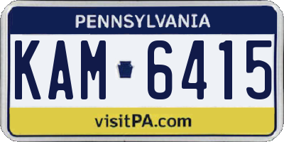 PA license plate KAM6415