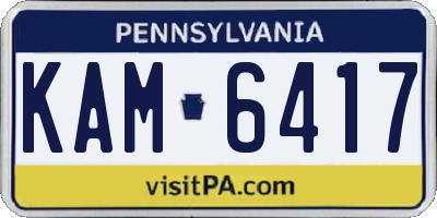 PA license plate KAM6417