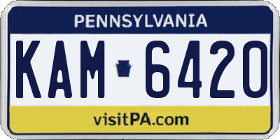PA license plate KAM6420