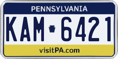 PA license plate KAM6421